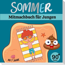 Sommer Mitmachbuch für Jungen Aktivitätsbuch Malbuch mit Ausmalseiten, Labyrinthen, Wimmelbildern Entspannung für clevere Jungs ab 7 Jahre