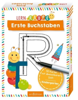 Lernraupe - Erste Buchstaben - 50 Karten mit abwischbarem Stift. Ars Edition GmbH, 2020.