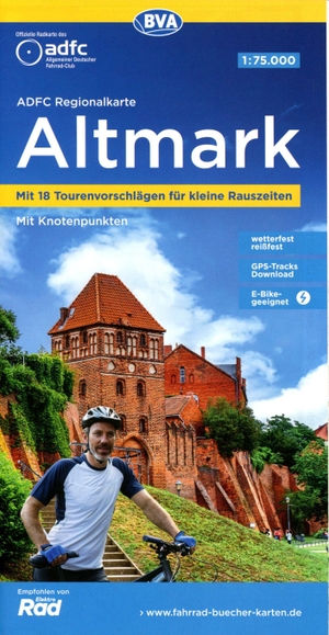 Allgemeiner Deutscher Fahrrad-Club e.V. / BVA BikeMedia GmbH (Hrsg.). ADFC Regionalkarte Altmark, 1:75.000, mit Tagestourenvorschlägen, reiß- und wetterfest, E-Bike-geeignet, mit Knotenpunkten, GPS-Tracks Download. BVA Bielefelder Verlag, 2022.