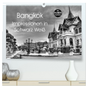 Bangkok Impressionen in Schwarz Weiß (hochwertiger Premium Wandkalender 2025 DIN A2 quer), Kunstdruck in Hochglanz