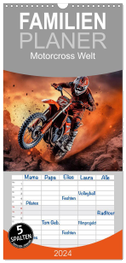 Familienplaner 2024 - Motorcross Welt mit 5 Spalten (Wandkalender, 21 x 45 cm) CALVENDO