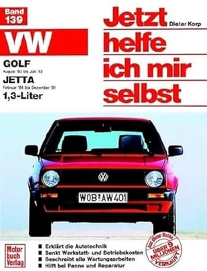 Korp, Dieter. VW Golf II. Ab August 1983 bis Juli 1992. VW Jetta II. Ab Februar 1984 bis Dezember 1991. 1,3-Liter. Jetzt helfe ich mir selbst. Motorbuch Verlag, 1990.