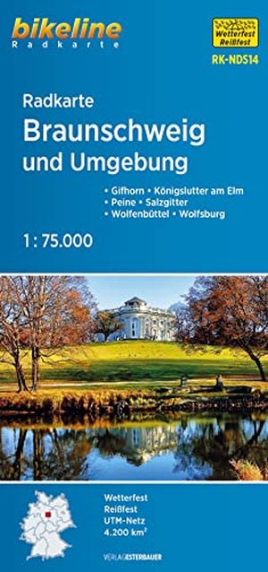 Esterbauer Verlag (Hrsg.). Radkarte Braunschweig und Umgebung 1 : 75.000 - Gifhorn - Königslutter am Elm - Peine - Salzgitter - Wolfenbüttel - Wolfsburg. Esterbauer GmbH, 2019.
