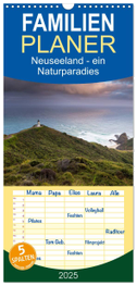 Familienplaner 2025 - Neuseeland - ein Naturparadies mit 5 Spalten (Wandkalender, 21 x 45 cm) CALVENDO