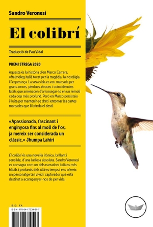 Vidal, Pau / Sandro Veronesi. El colibrí. EDICIONS DEL PERISCOPI, 2020.