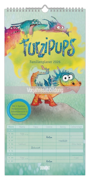 Neumann Verlage GmbH & Co KG (Hrsg.). Familienplaner Furzipups der Knatterdrache 2027. DuMont Kalenderverlag, 2026.