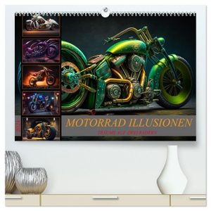 Meutzner, Dirk. Motorrad illusionen (hochwertiger Premium Wandkalender 2024 DIN A2 quer), Kunstdruck in Hochglanz - Träume von Motorradfahrern umgesetzt in eimalige Bilder. Calvendo, 2023.