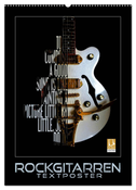 Rockgitarren Textposter (Wandkalender 2025 DIN A2 hoch), CALVENDO Monatskalender