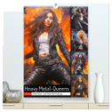 Heavy Metal-Queens. Wilde Rock- und Metal-Girl Paintings (hochwertiger Premium Wandkalender 2024 DIN A2 hoch), Kunstdruck in Hochglanz