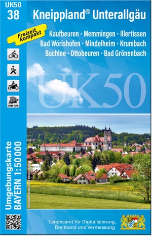 Landesamt für Digitalisierung, Breitband und Vermessung (Hrsg.). UK50-38 Kneippland Unterallgäu - Kaufbeuren, Memmingen, Illertissen, Bad Wörishofen, Mindelheim, Krumbach, Buchloe, Ottobeuren, Bad Grönenbach. LDBV Bayern, 2026.