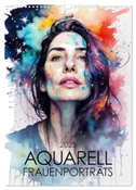 Aquarell-Frauenporträts (Wandkalender 2025 DIN A3 hoch), CALVENDO Monatskalender