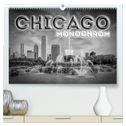 CHICAGO Monochrom (hochwertiger Premium Wandkalender 2025 DIN A2 quer), Kunstdruck in Hochglanz
