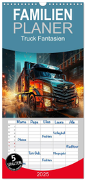 Familienplaner 2025 - Truck Fantasien mit 5 Spalten (Wandkalender, 21 x 45 cm) CALVENDO