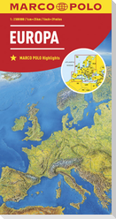 MARCO POLO Länderkarte Europa, physisch 1:2 500 000  Laufzeit bis 2025