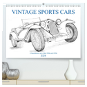 Vintage Sports Cars (hochwertiger Premium Wandkalender 2024 DIN A2 quer), Kunstdruck in Hochglanz