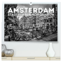AMSTERDAM Stadtherz in Monochrom (hochwertiger Premium Wandkalender 2024 DIN A2 quer), Kunstdruck in Hochglanz