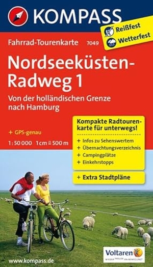 Nordseeküstenradweg 1, Von der holländischen Grenze nach Hamburg/Elbe 1 : 50 000 - Fahrrad-Tourenkarte. GPS-genau. Kompass Karten GmbH, 2013.