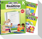 180 Days(r) Reading, Writing and Math for Grade K: 3-Book Set