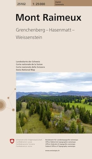 Bundesamt für Landestopografie swisstopo (Hrsg.). 25102 Mont Raimeux - Grenchenberg - Hasenmatt - Weissenstein. Bundesamt für Landestopog, 2024.