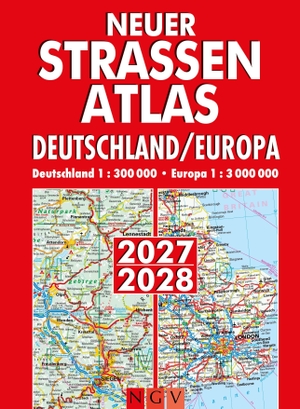 Neuer Straßenatlas Deutschland/Europa 2027/2028 - Deutschland 1:300.000 I Europa 1:3.000.000 I Praktische Spiralbindung. Naumann & Göbel Verlagsg., 2026.
