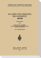Aus Leben und Forschung der Universität 1947/48
