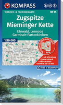 KOMPASS Wanderkarte 25 Zugspitze, Mieminger Kette, Ehrwald, Lermoos, Garmisch-Partenkirchen, Reutte 1:50.000
