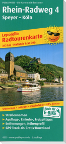 Radtourenkarte Rhein-Radweg 04. Speyer - Köln 1 : 50 000