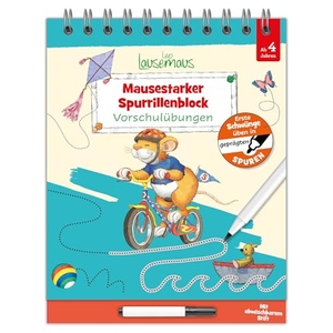 Leo Lausemaus - Mausestarker Spurrillenblock - Vorschulübungen - Erste Schwünge üben in geprägten Spuren mit abwaschbarem Stift für Kinder ab 4 Jahren. Lingen, Helmut Verlag, 2025.