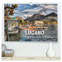 Lugano - Perle im Tessin (hochwertiger Premium Wandkalender 2025 DIN A2 quer), Kunstdruck in Hochglanz