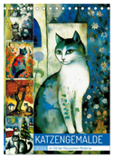 Katzengemälde (Tischkalender 2024 DIN A5 hoch), CALVENDO Monatskalender