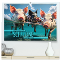 Schwimmende Schweine im Paradies (hochwertiger Premium Wandkalender 2024 DIN A2 quer), Kunstdruck in Hochglanz
