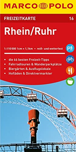 MARCO POLO Freizeitkarte Rhein, Ruhr 1:110 000. Mairdumont, 2019.