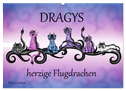 Dragys - herzige Flugdrachen (Wandkalender 2024 DIN A2 quer), CALVENDO Monatskalender