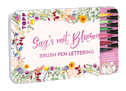 Handlettering Designdose Brush Pens Sag's mit Blumen