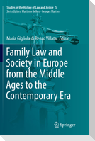 Family Law and Society in Europe from the Middle Ages to the Contemporary Era