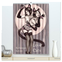 Burlesque Love Cats Katzen (hochwertiger Premium Wandkalender 2024 DIN A2 hoch), Kunstdruck in Hochglanz
