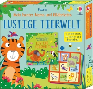 Nolan, Kate. Mein buntes Memo und Bilderlotto: Lustige Tierwelt - 4 Spielbretter, 36 Karten und Begleitbuch. Usborne Verlag, 2022.