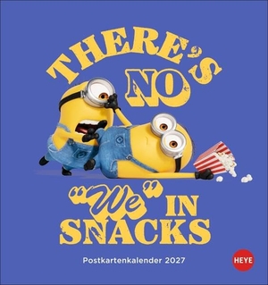 Minions Postkartenkalender 2027 - Kleiner Kalender zum Aufstellen mit den gelben Stars: freche Minions in einem Kalender mit Monatskalendarium im Format 16 x 17 cm. Heye, 2026.