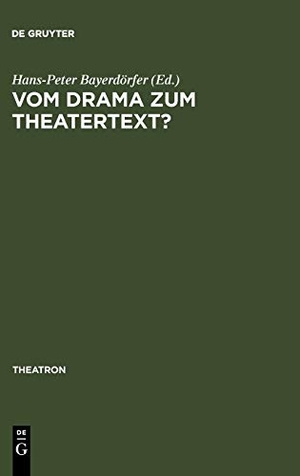 Bayerdörfer, Hans-Peter (Hrsg.). Vom Drama zum Theatertext? - Zur Situation der Dramatik in Ländern Mitteleuropas. De Gruyter, 2007.