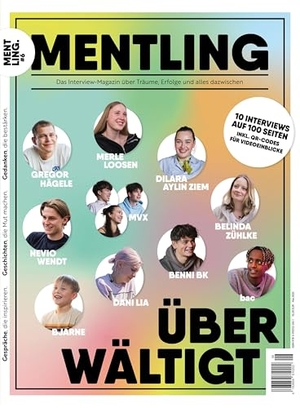 Mentling Media / Florian Saeling (Hrsg.). Mentling Ausgabe #6 / Überwältigt - Das Interview-Magazin über Träume, Erfolge und alles dazwischen. Mentling Media UG, 2025.