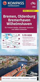 KOMPASS Fahrradkarte 3340 Bremen, Oldenburg, Bremerhaven, Wilhelmshaven 1:70.000
