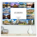 Europa Die Hauptstädte (hochwertiger Premium Wandkalender 2025 DIN A2 quer), Kunstdruck in Hochglanz