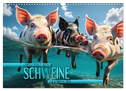 Schwimmende Schweine im Paradies (Wandkalender 2025 DIN A3 quer), CALVENDO Monatskalender