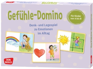 Bücken-Schaal, Monika. Gefühle-Domino - Denk- und Legespiel zu Emotionen im Alltag. Für Kinder von 4 bis 8 Jahren. Gefühle verstehen und darüber sprechen: Emotionsarbeit mit Bildkarten. Don Bosco Medien GmbH, 2024.