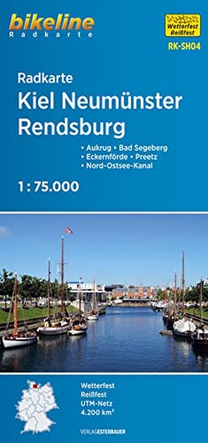 Bikeline Radkarte Kiel Neumünster Rendsburg 1 : 75 000 - Aukrug - Preetz - Nord-Ostsee-Kanal. Esterbauer GmbH, 2018.