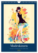 Modeskizzen - Hommage an die Kleider der 50er und 60er Jahre (Wandkalender 2025 DIN A4 hoch), CALVENDO Monatskalender