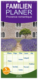 Familienplaner 2025 - Provence romantique mit 5 Spalten (Wandkalender, 21 x 45 cm) CALVENDO