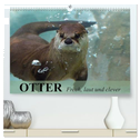 Otter. Frech, laut und clever (hochwertiger Premium Wandkalender 2025 DIN A2 quer), Kunstdruck in Hochglanz