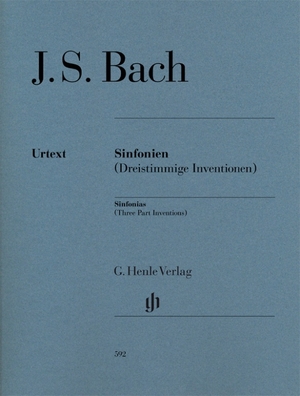 Bach, Johann Sebastian. Sinfonien (Dreistimmige Inventionen) für Klavier zu zwei Händen. Revidierte Ausgabe von HN 360. Henle, G. Verlag, 2015.