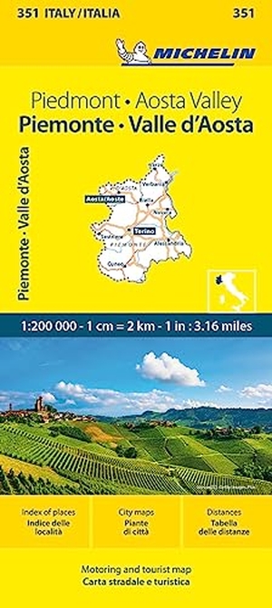 Michelin Piemonte, Valle d' Aosta - 351 - Straßen- und Tourismuskarte 1:200.000; Auflage 2023. Michelin Editions, 2023.